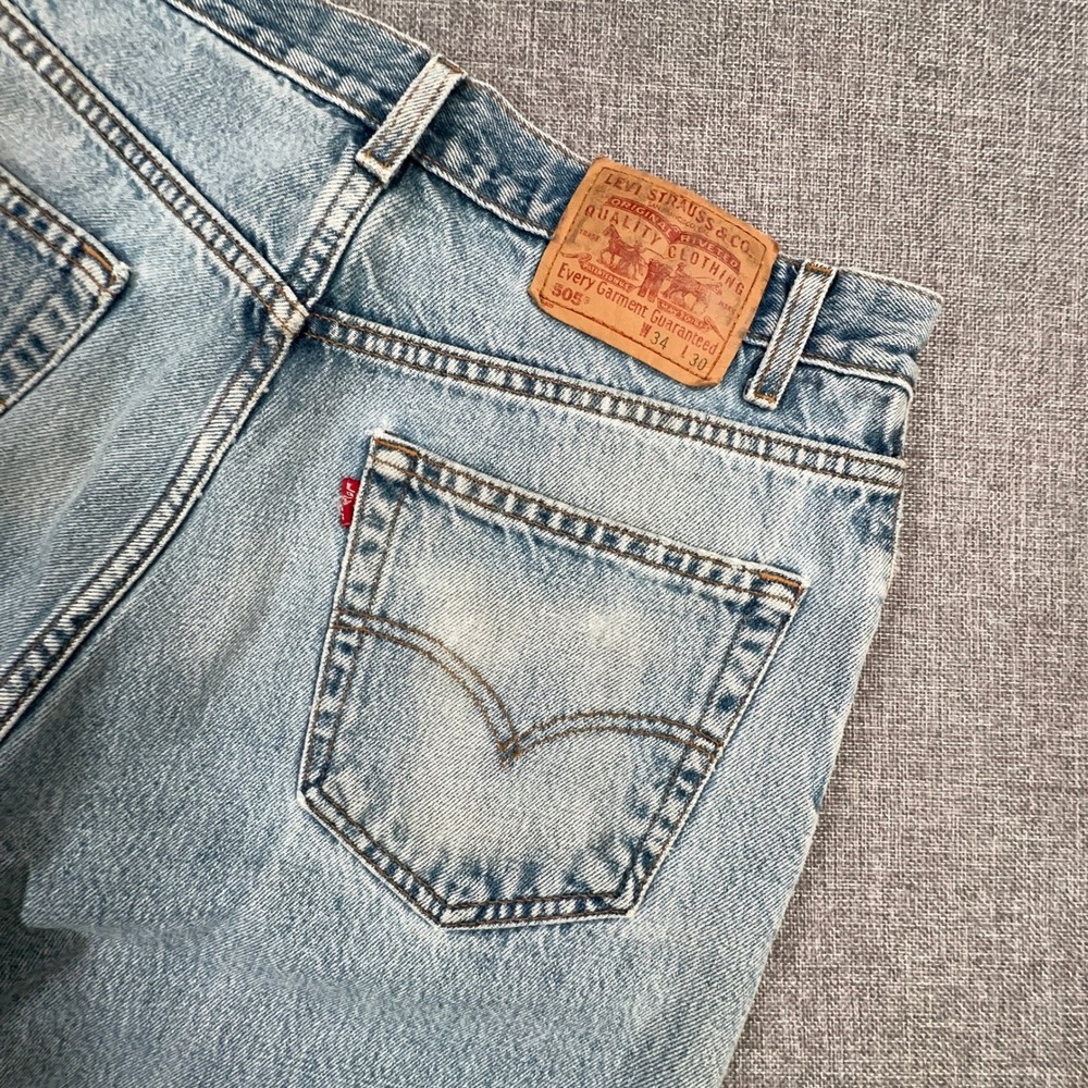 Vintage Y2K Levis 505 Jeans Mens 34x30 (Fits 32x28) Blue Distressed Straight Leg